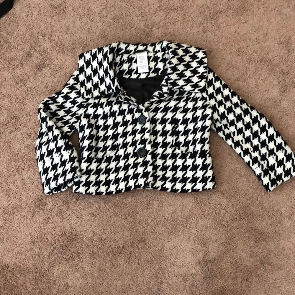 Houndstooth 3/4 sleeve jacket